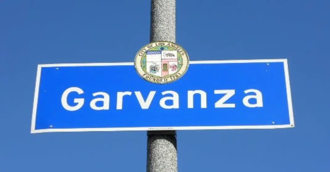 Garvanza neighborhood sign in Los Angeles, California